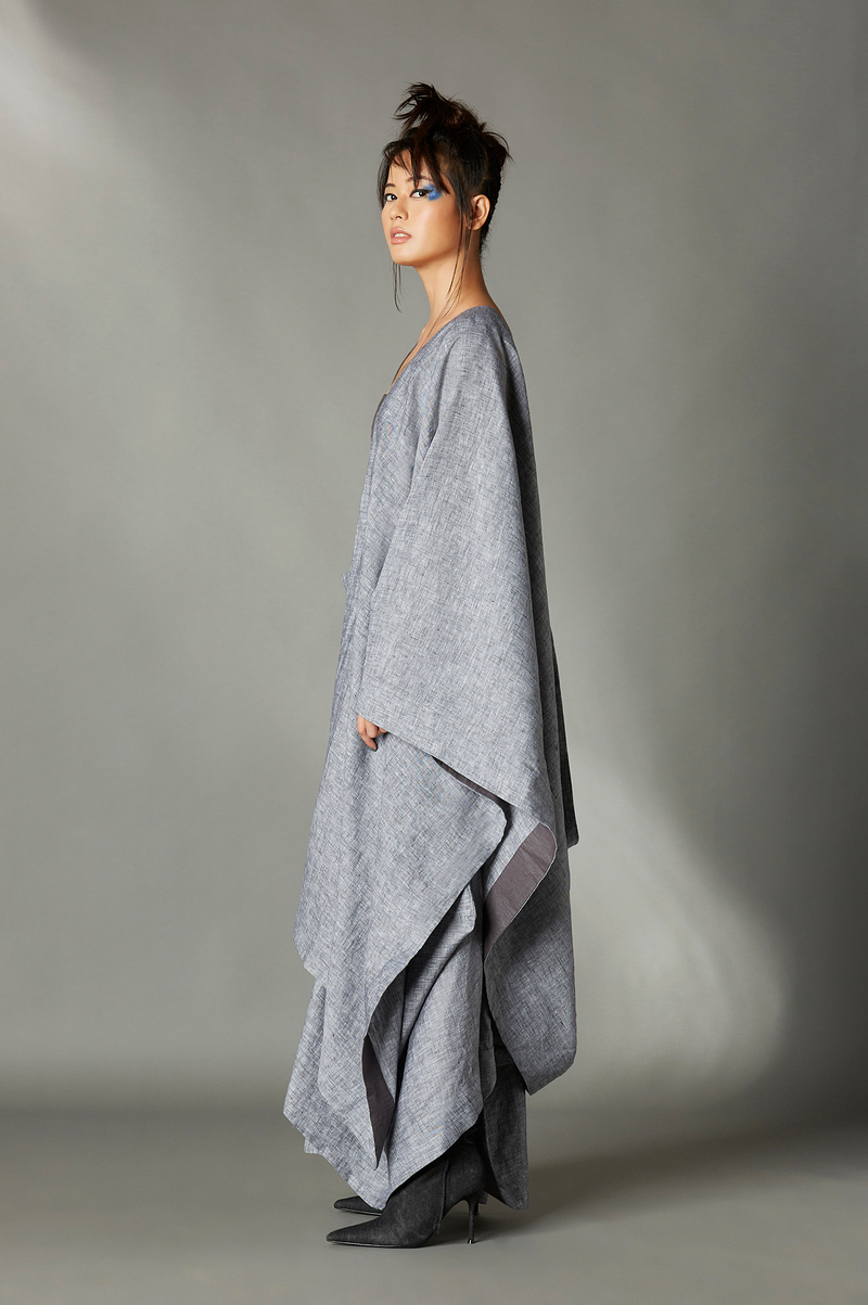 Blaise Sari Skirt in Grey by Chola in grey color for women Worldwide