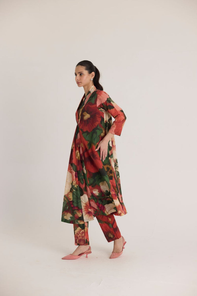 SCARLETT V NECK KURTA SET cotton by Yam in multi color for women Worldwide