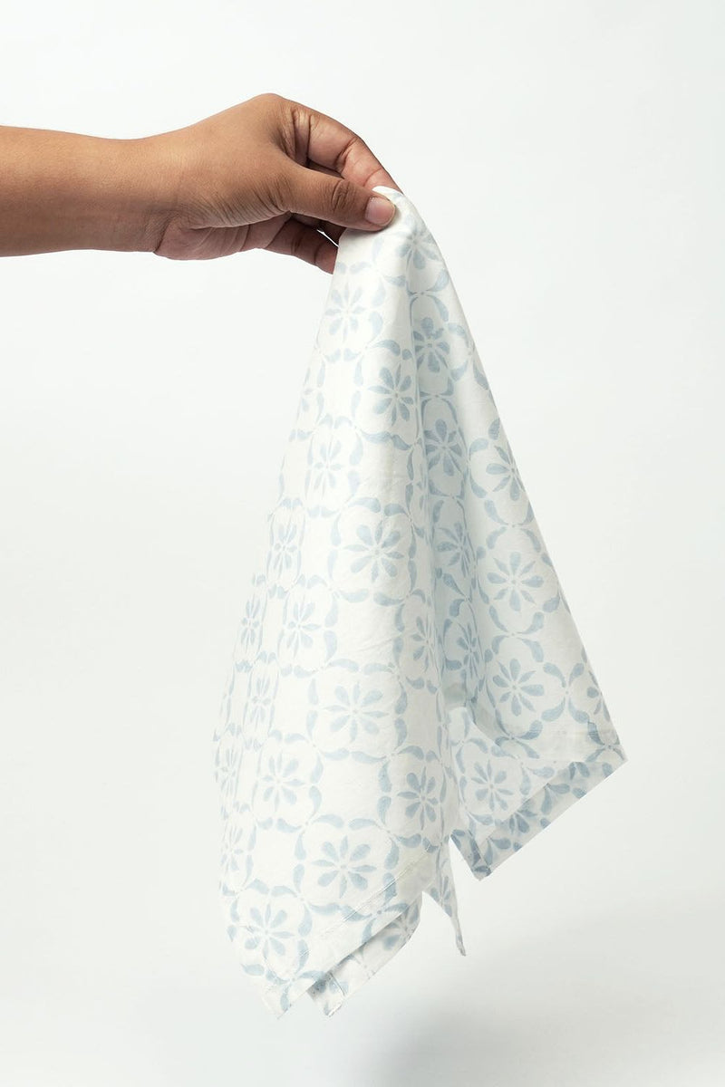 Souk Napkin, Blue (Set of 4) 100% cotton by Minimal Indian for Worldwide