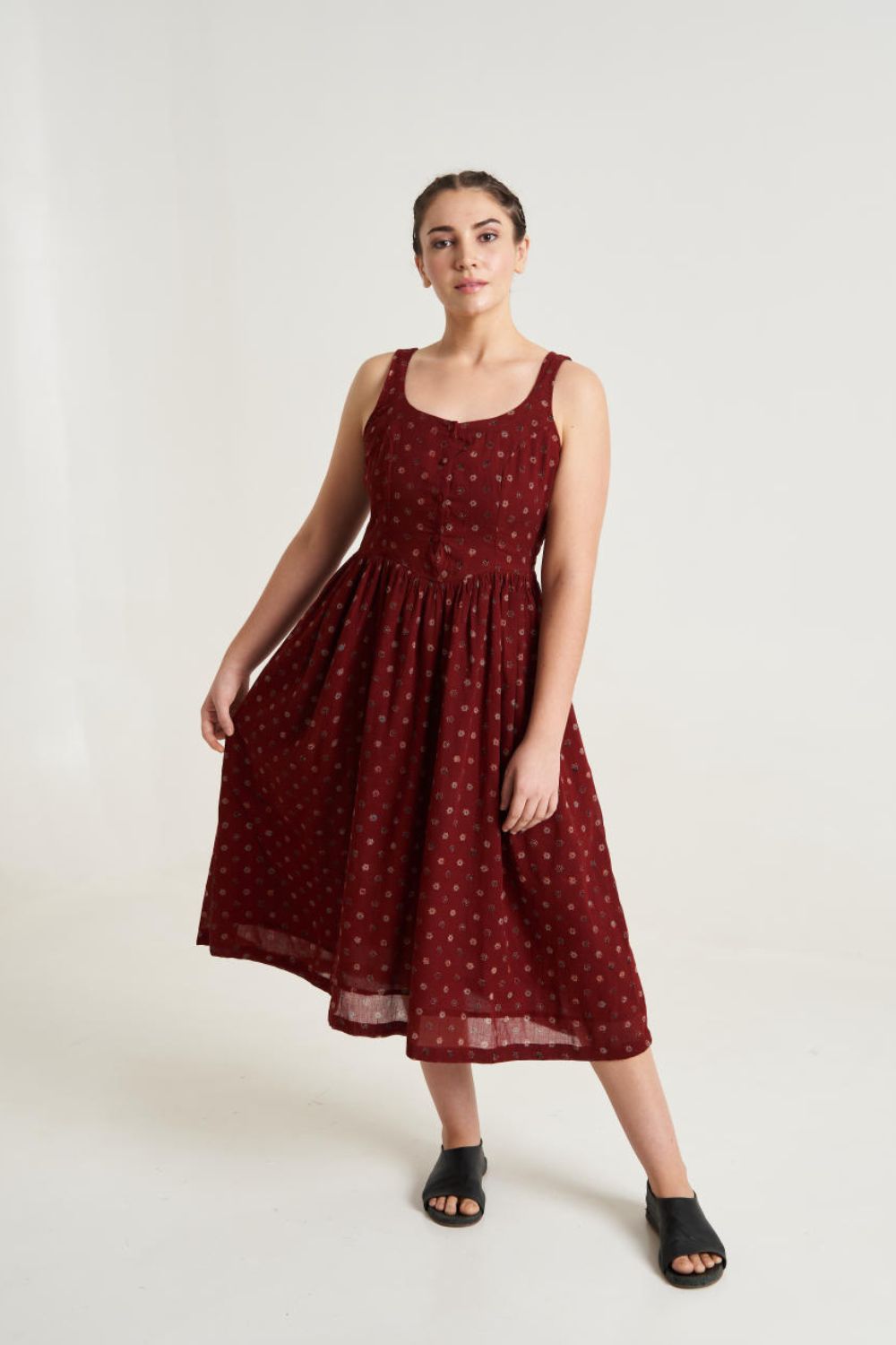 Cherry Blossom gathered dress - Red