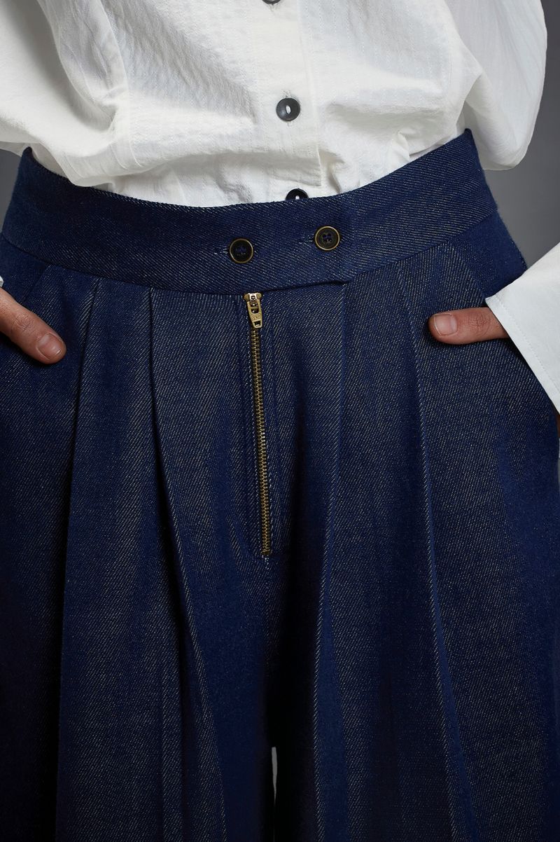 JASON TROUSER by Chola in blue color for women Worldwide