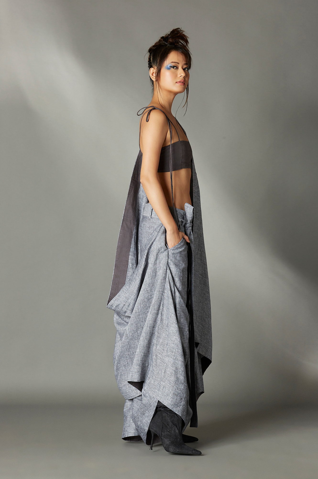 Blaise Sari Skirt in Grey