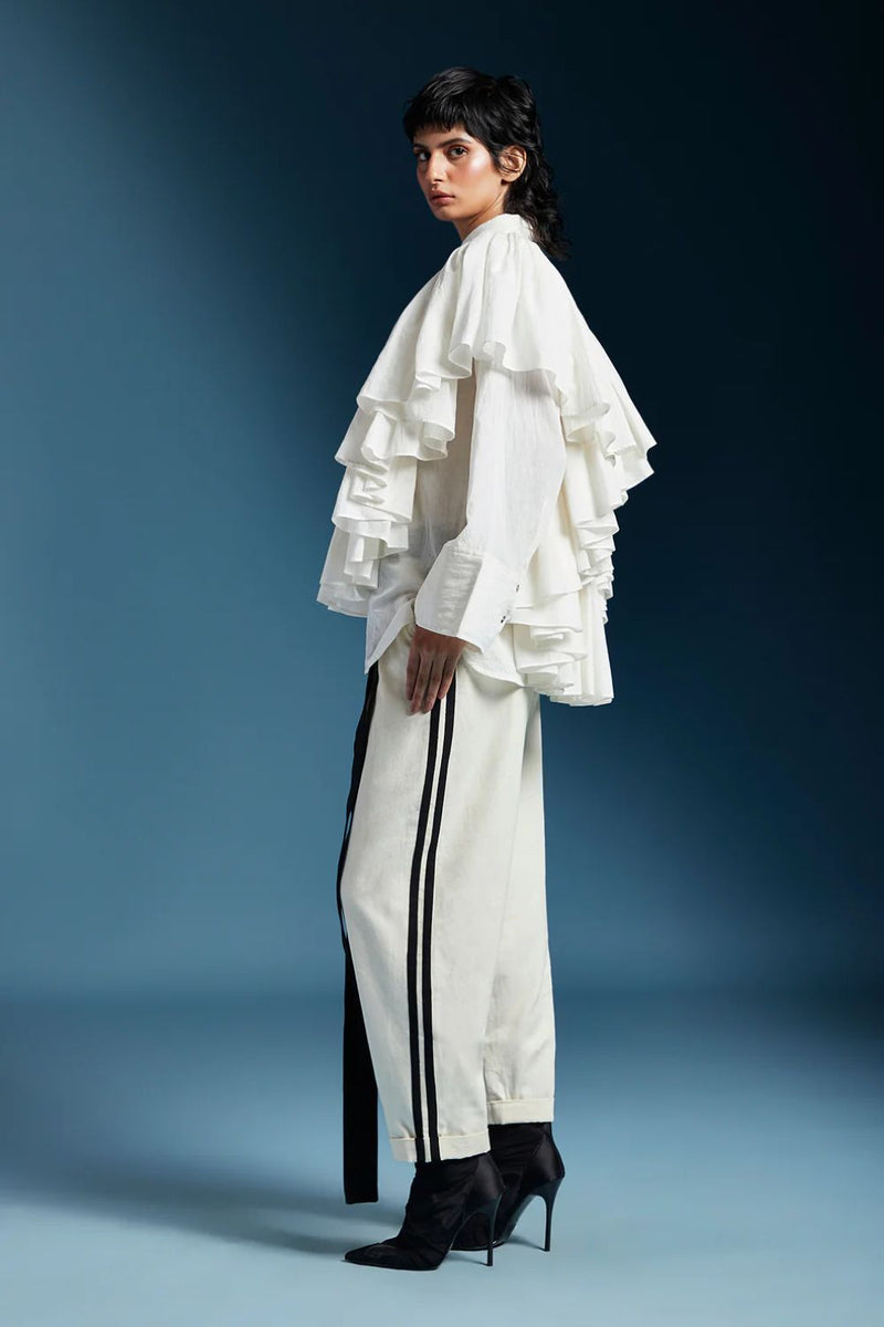 Ana Shirt-White cotton by Chola in white color for women Worldwide