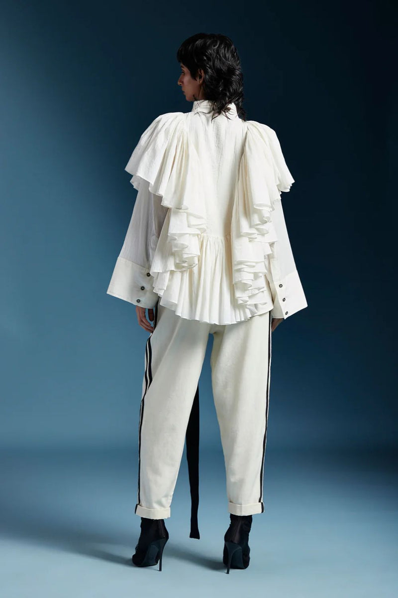 Ana Shirt-White cotton by Chola in white color for women Worldwide