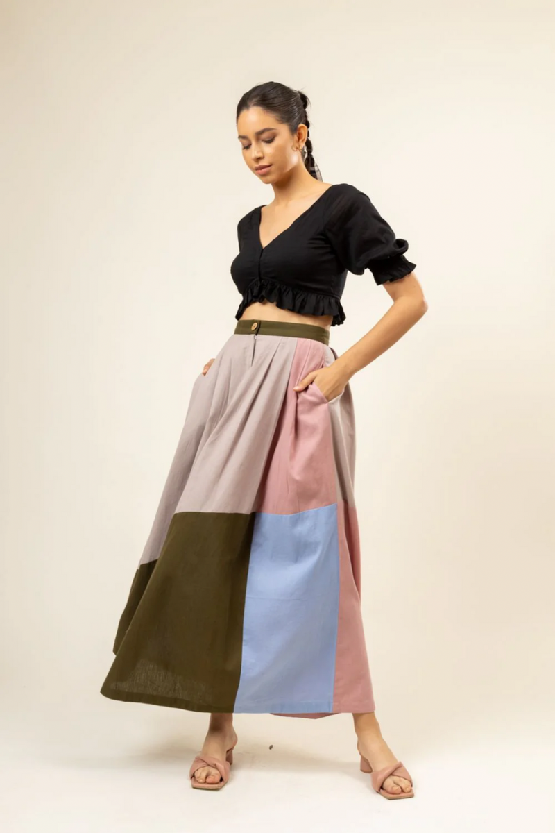 Irene Panelled Skirt mul by Doodlage in multi color for women Worldwide