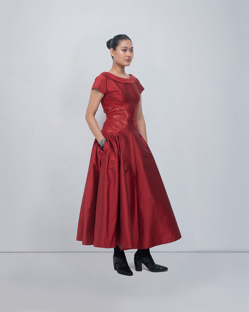 Pauline Dress viscose by Leh Studios in red for women Worldwide