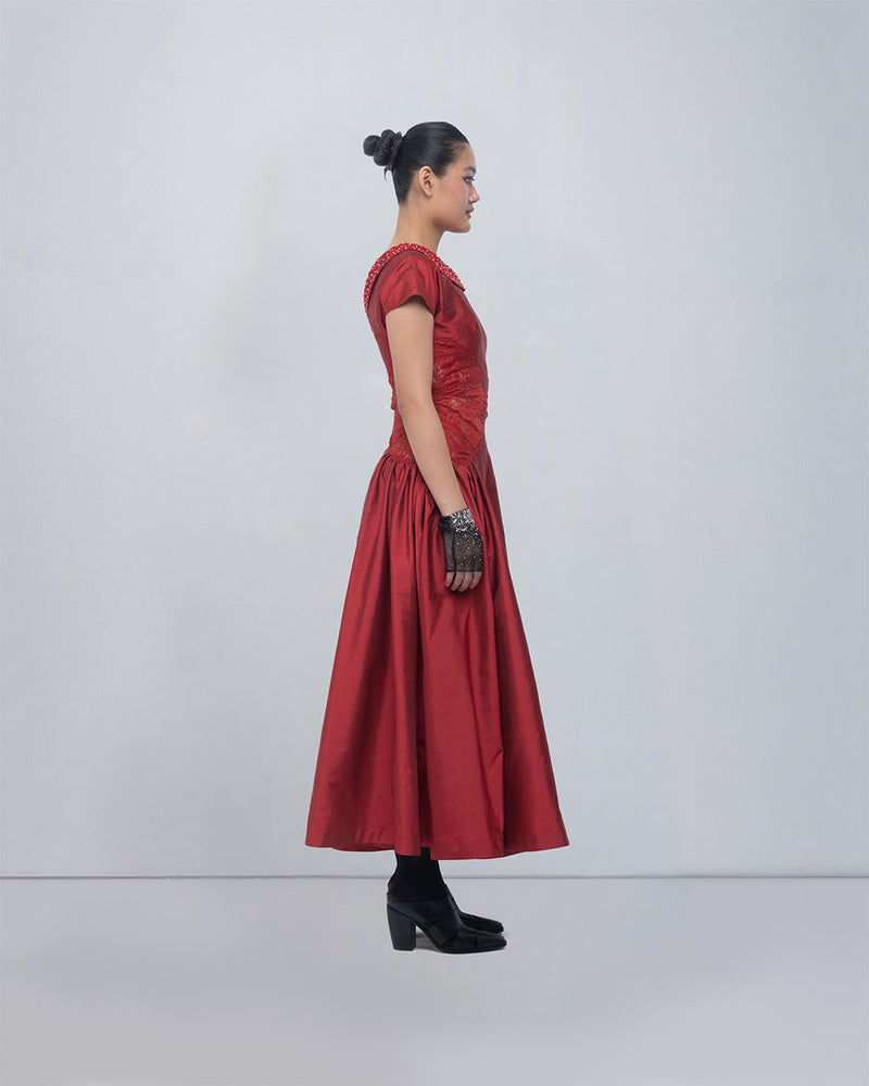 Pauline Dress viscose by Leh Studios in red for women Worldwide