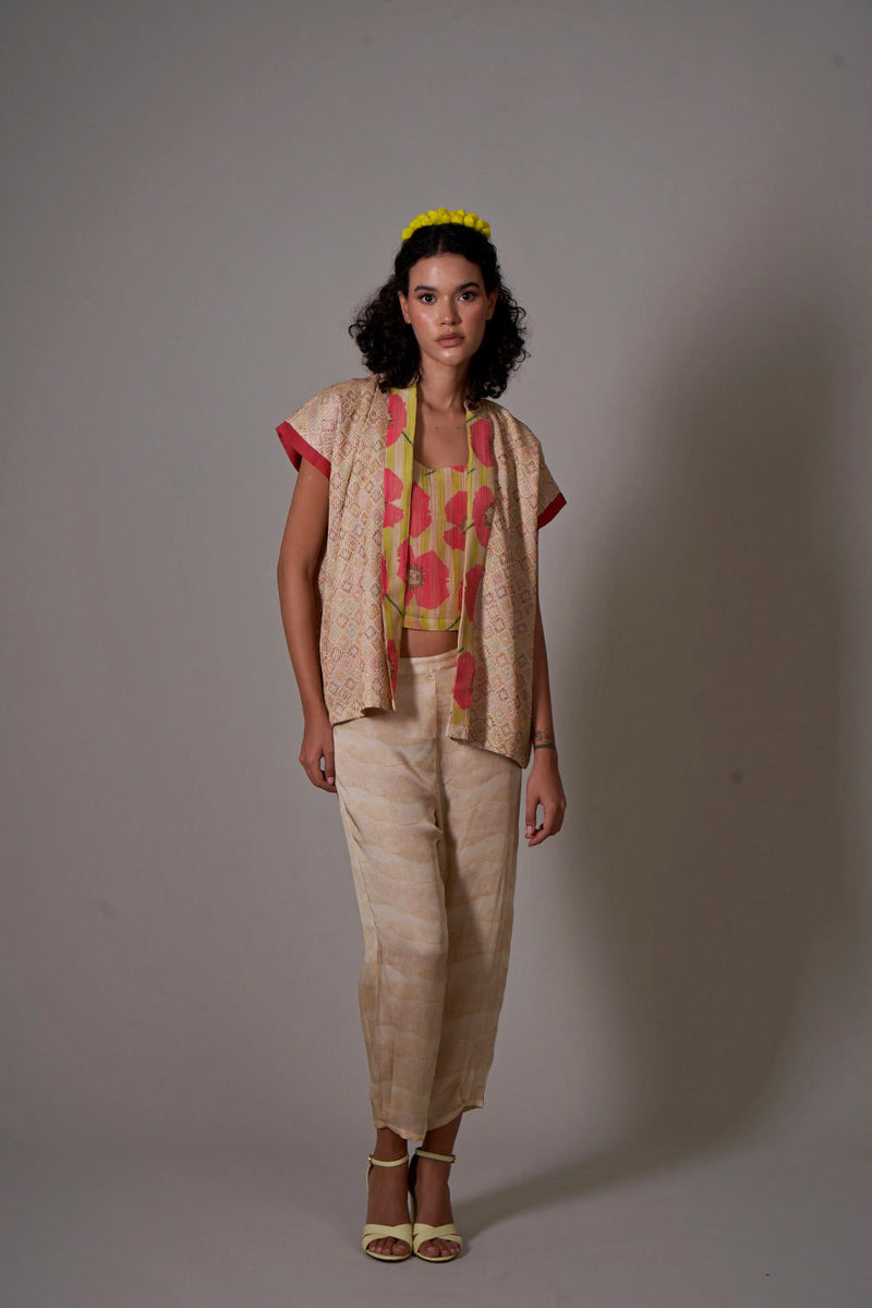 Yumika_PP silk and mul cotton silk kurta set silk by Priti Prashant in peach color for women Worldwide