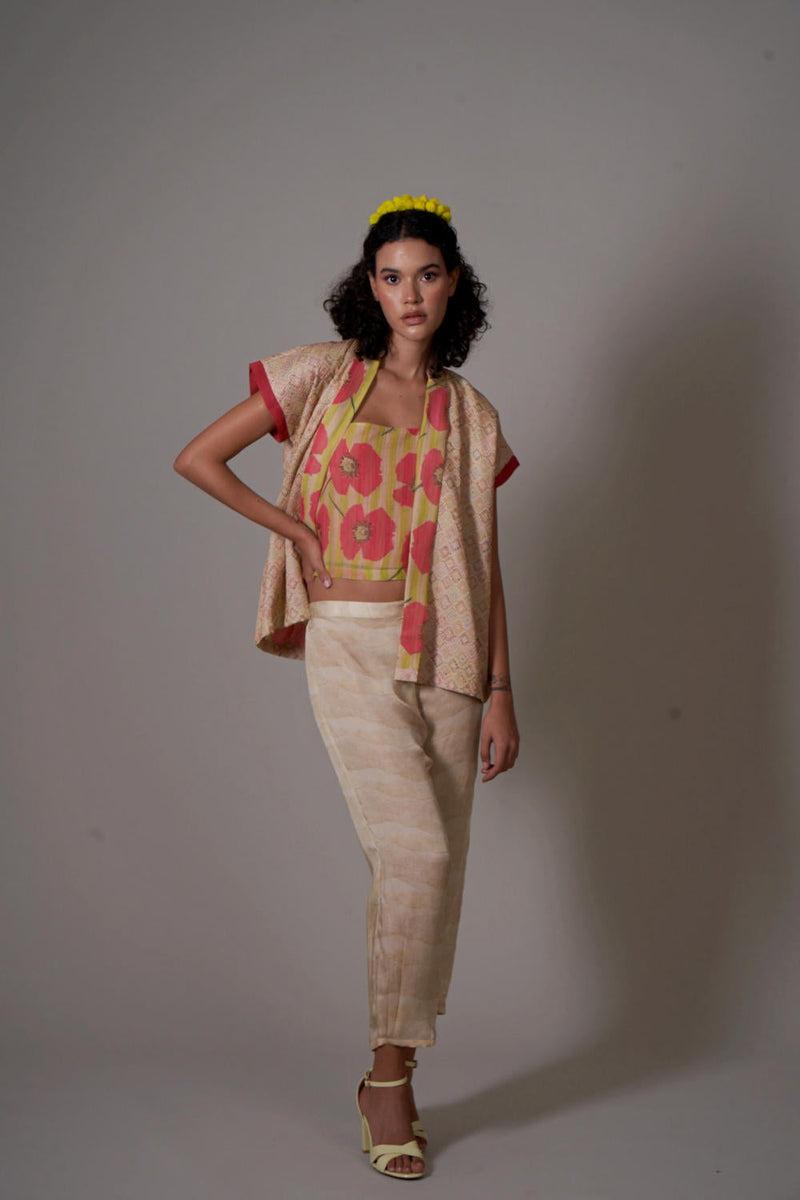Yumika_PP silk and mul cotton silk kurta set silk by Priti Prashant in peach color for women Worldwide