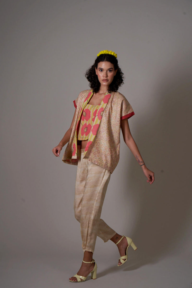 Yumika_PP silk and mul cotton silk kurta set silk by Priti Prashant in peach color for women Worldwide