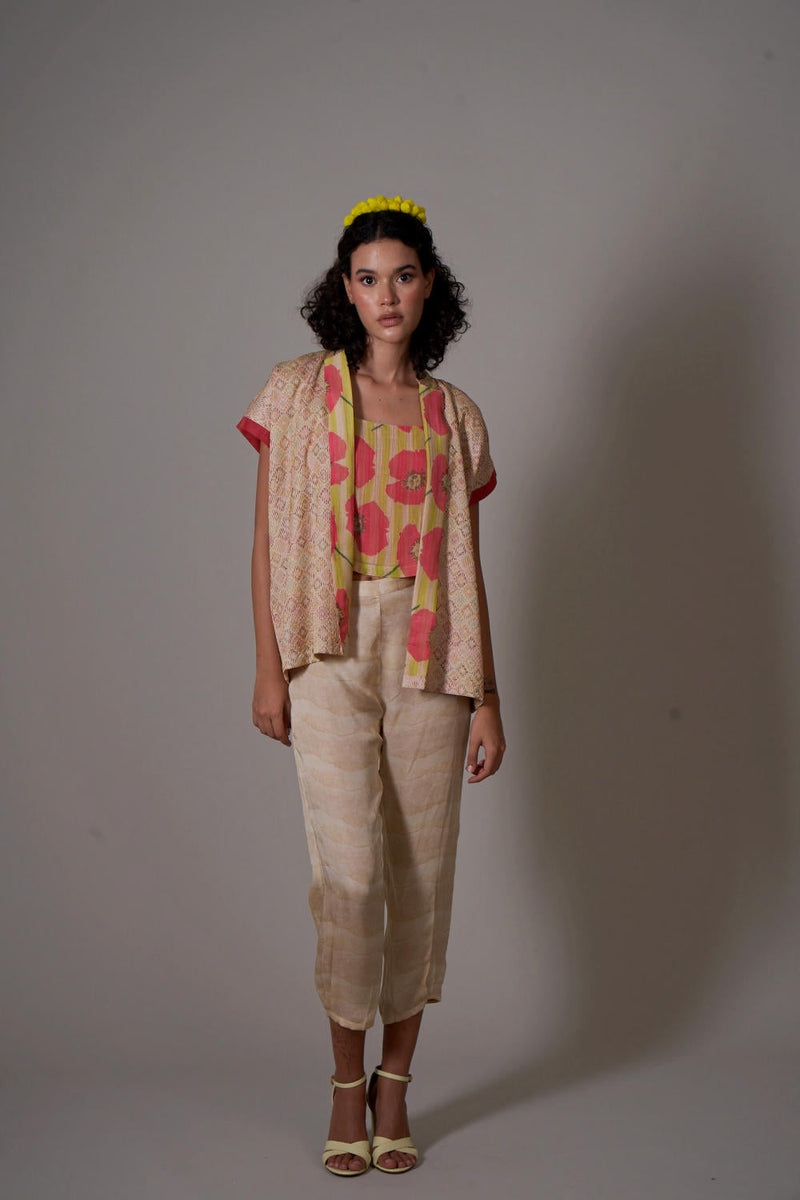 Yumika_PP silk and mul cotton silk kurta set silk by Priti Prashant in peach color for women Worldwide