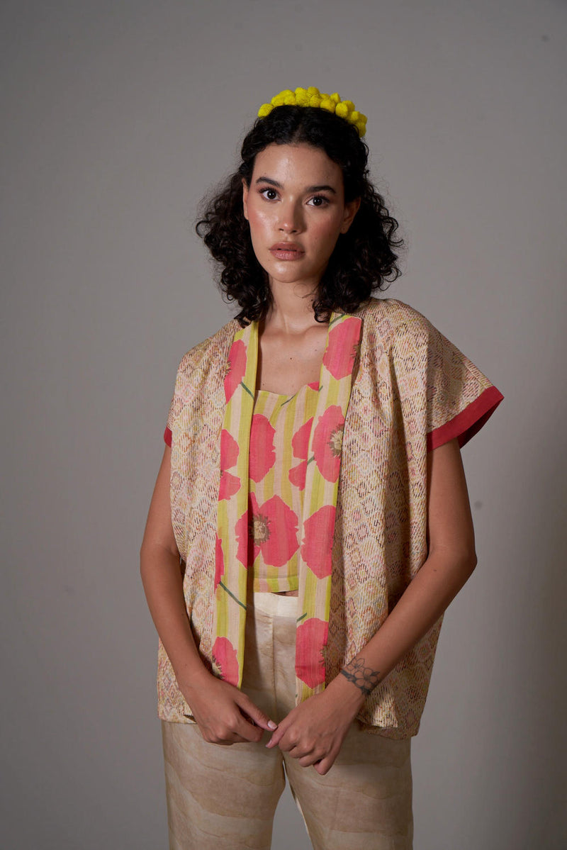 Yumika_PP silk and mul cotton silk kurta set silk by Priti Prashant in peach color for women Worldwide