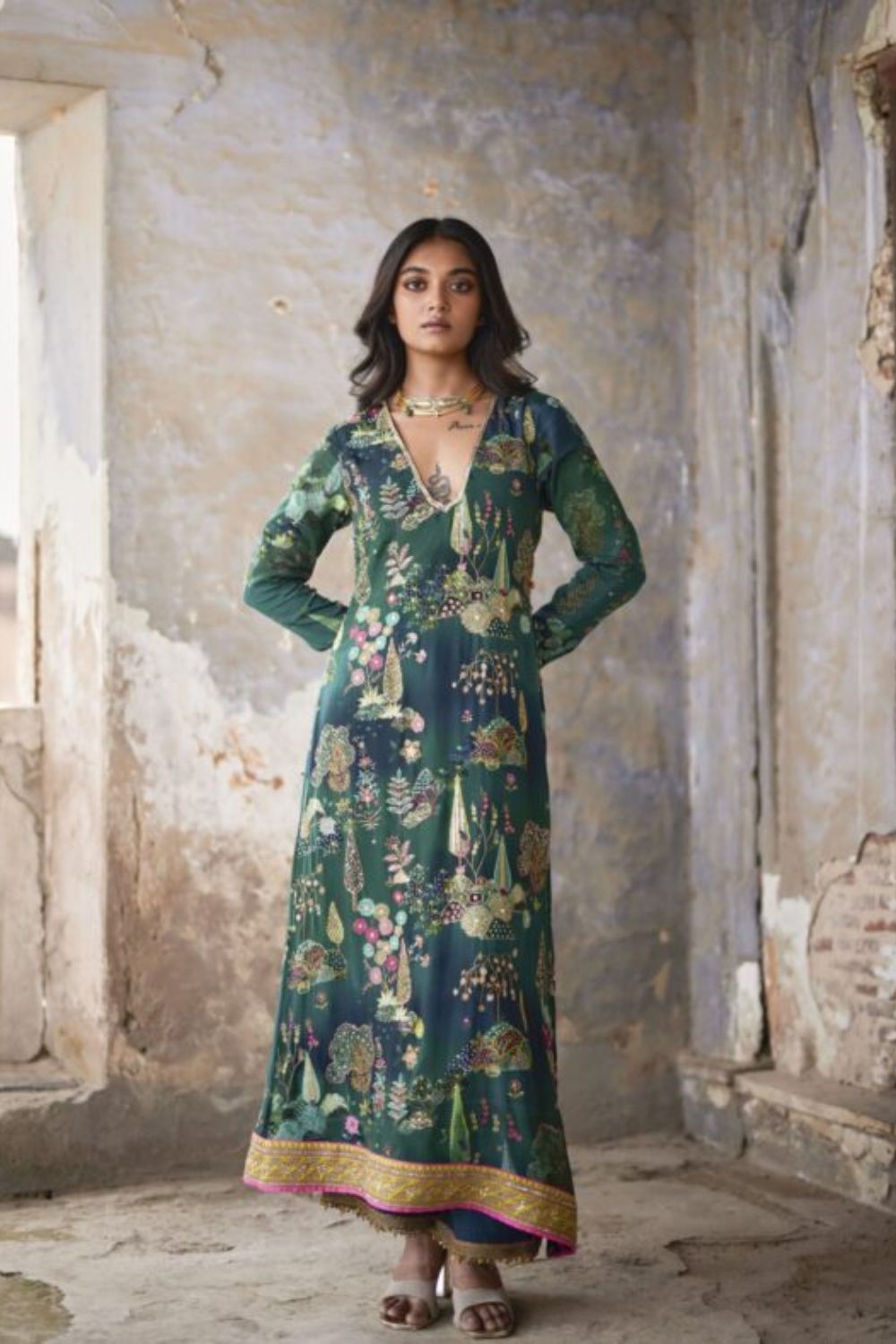 Nadira Teal Kurta Set