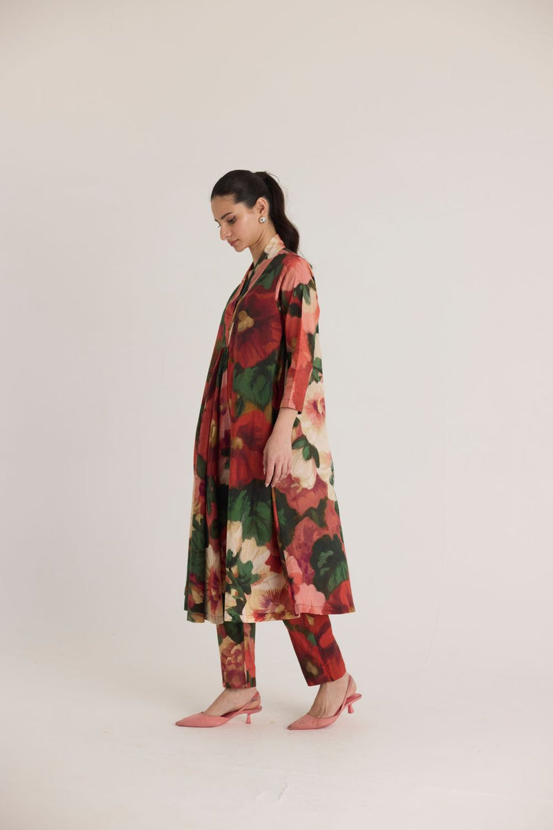 SCARLETT V NECK KURTA SET cotton by Yam in multi color for women Worldwide