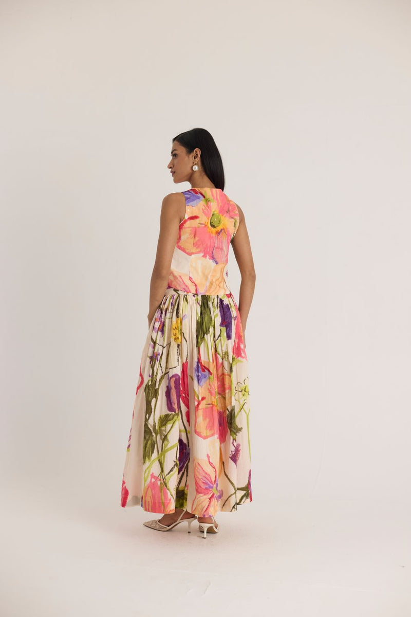 DOLLY WHITE WAISTCOAT & SKIRT SET cotton by Yam in multi color for women Worldwide