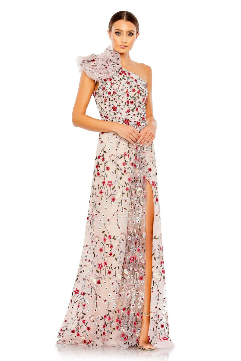 20331-Embellished Ruffled One Shoulder A Line Gown mul by Mac Duggal in multi color for women Worldwide