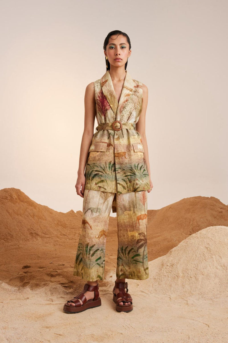 Summer Blazer Set (2pc) (Blazer + Pants)-Woods Co-ord Set by CORD for women Worldwide