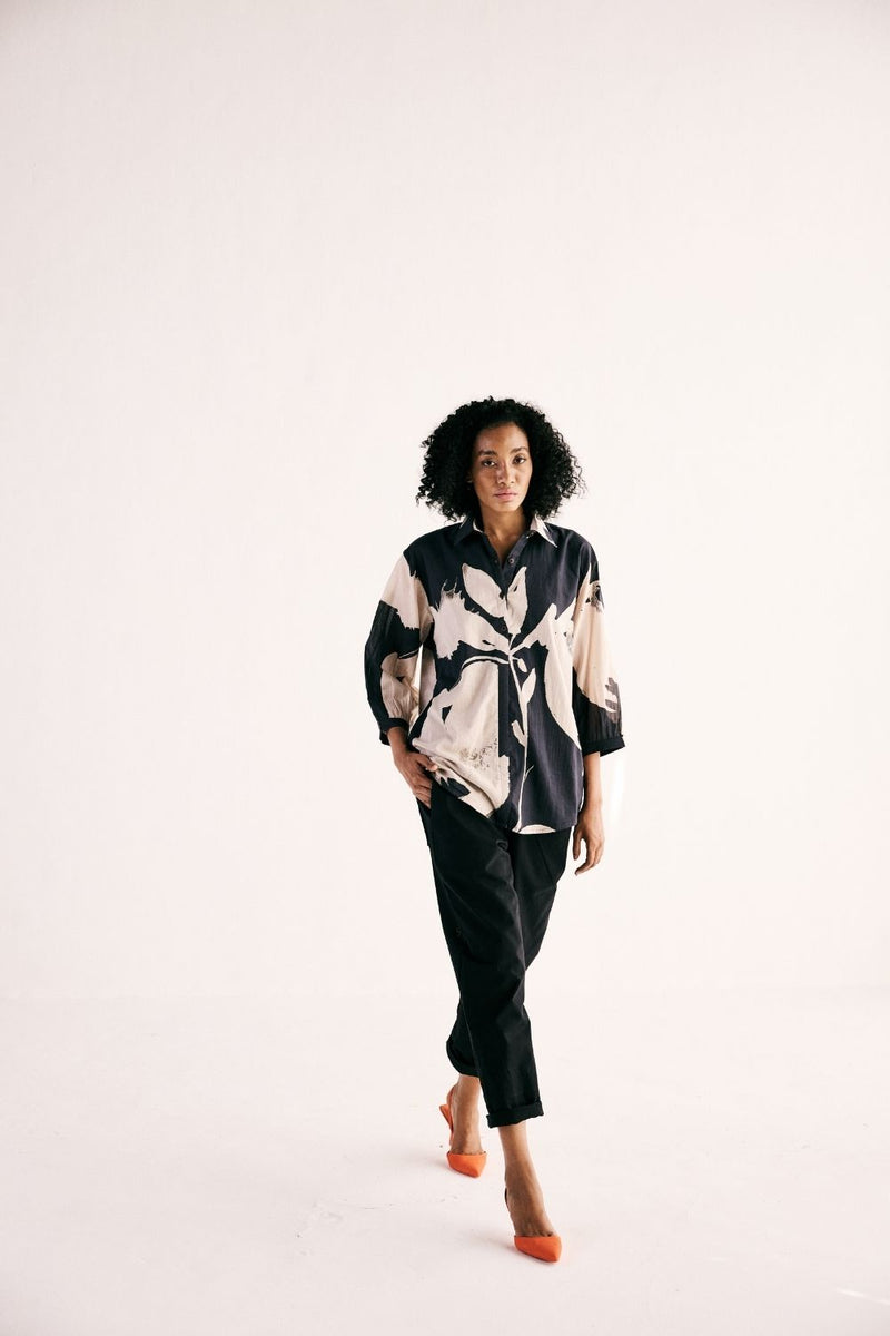 EBONY TROUSERS twill by Khara Kapas in black for women Worldwide