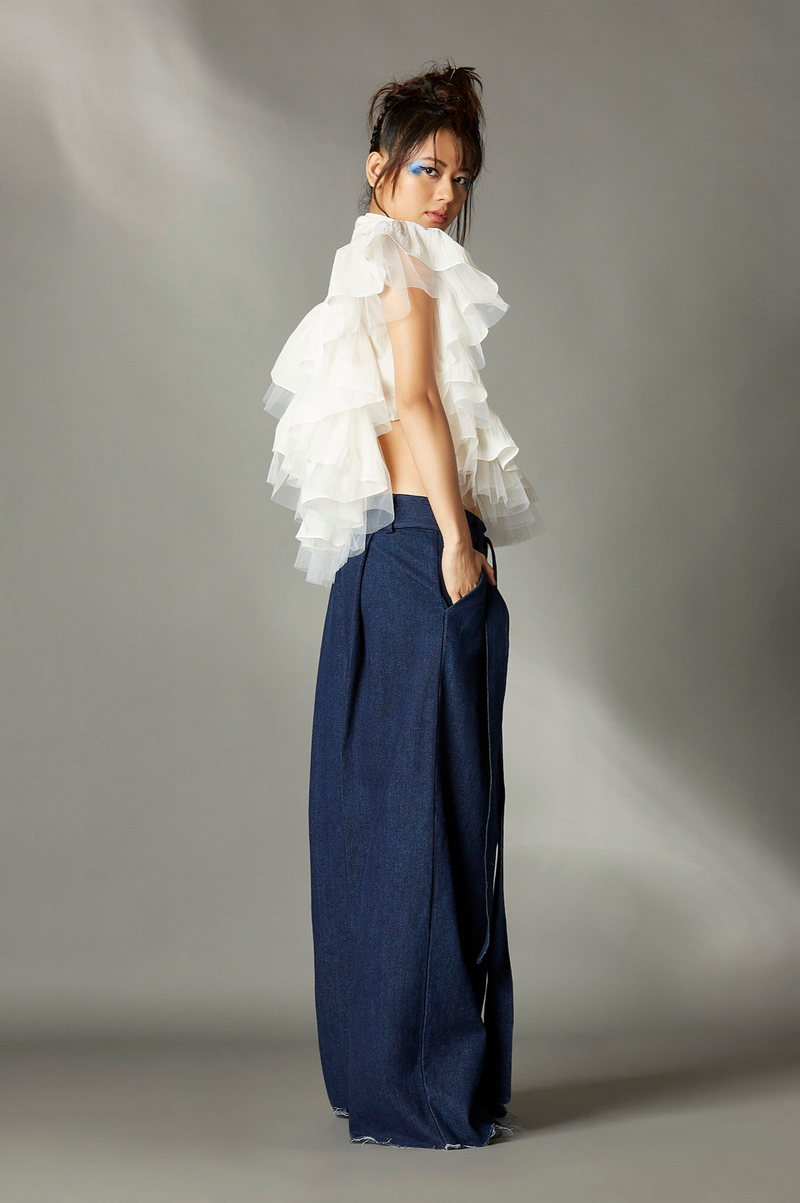 Lyle Top cotton by Chola in white color for women Worldwide