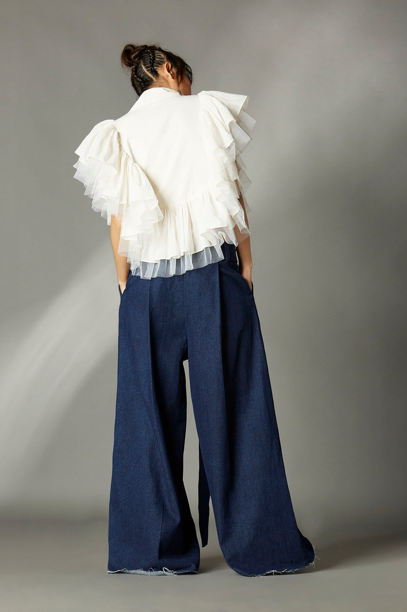 Lyle Top cotton by Chola in white color for women Worldwide