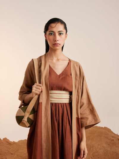 Freya Cape Set (3 pcs)-Sand-Rust & Ash