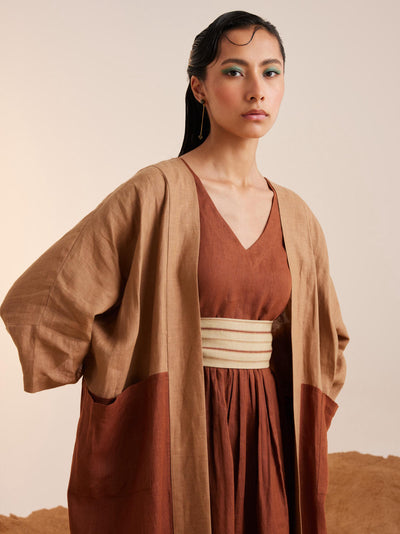 Freya Cape Set (3 pcs)-Sand-Rust & Ash