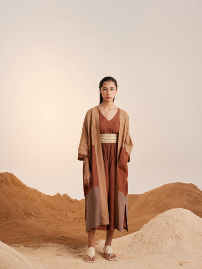 Freya Cape Set (3 pcs)-Sand-Rust & Ash