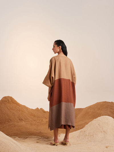 Freya Cape Set (3 pcs)-Sand-Rust & Ash