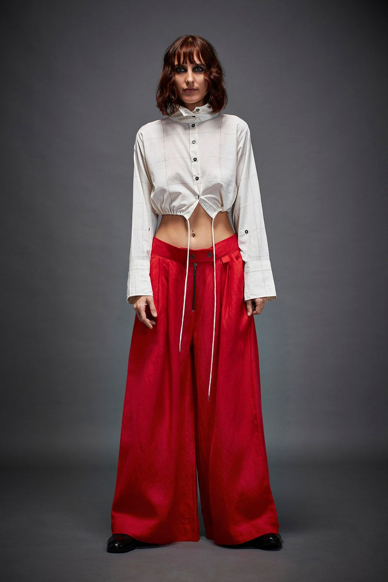 LIZ TROUSER by Chola in red color for women Worldwide