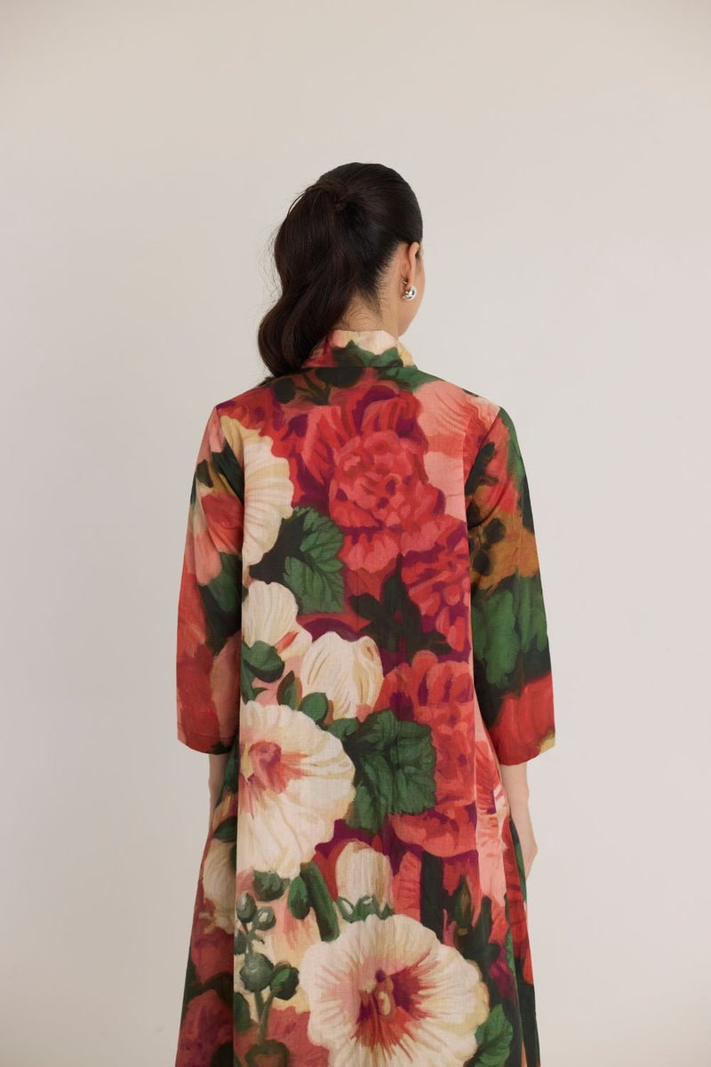 SCARLETT V NECK KURTA SET cotton by Yam in multi color for women Worldwide