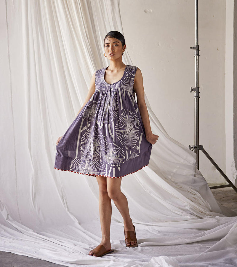 Riptide Dress cotton Dresses by Khara Kapas in grey for women Worldwide