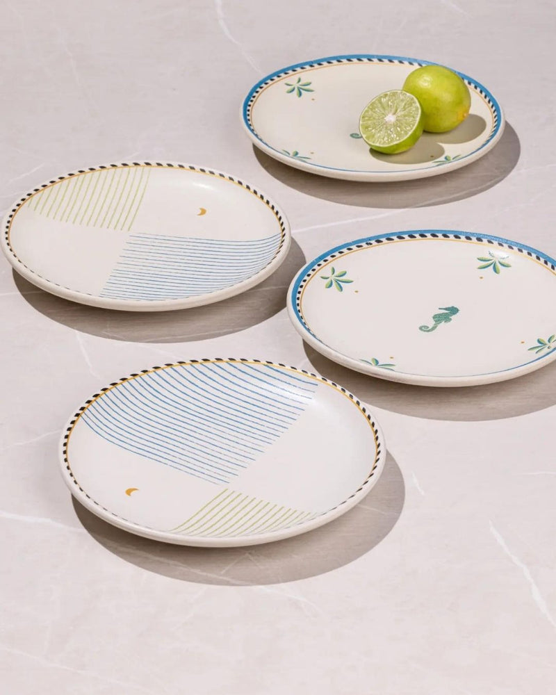 Mirissa Tapas Plates - set of 4 linen by Gado Living for Worldwide