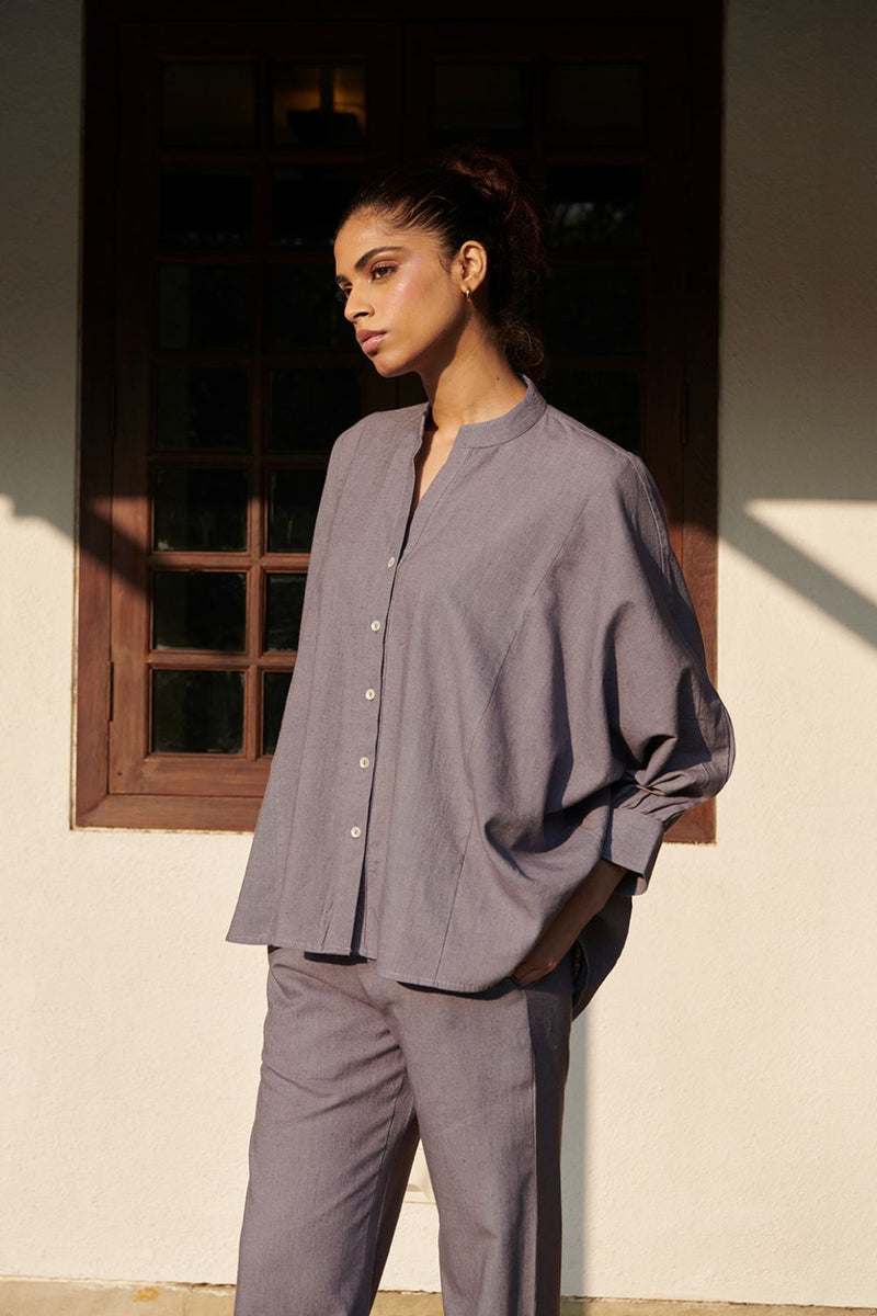 Dusk Co-Linen Dolman Shirt linen by Saphed for women Worldwide