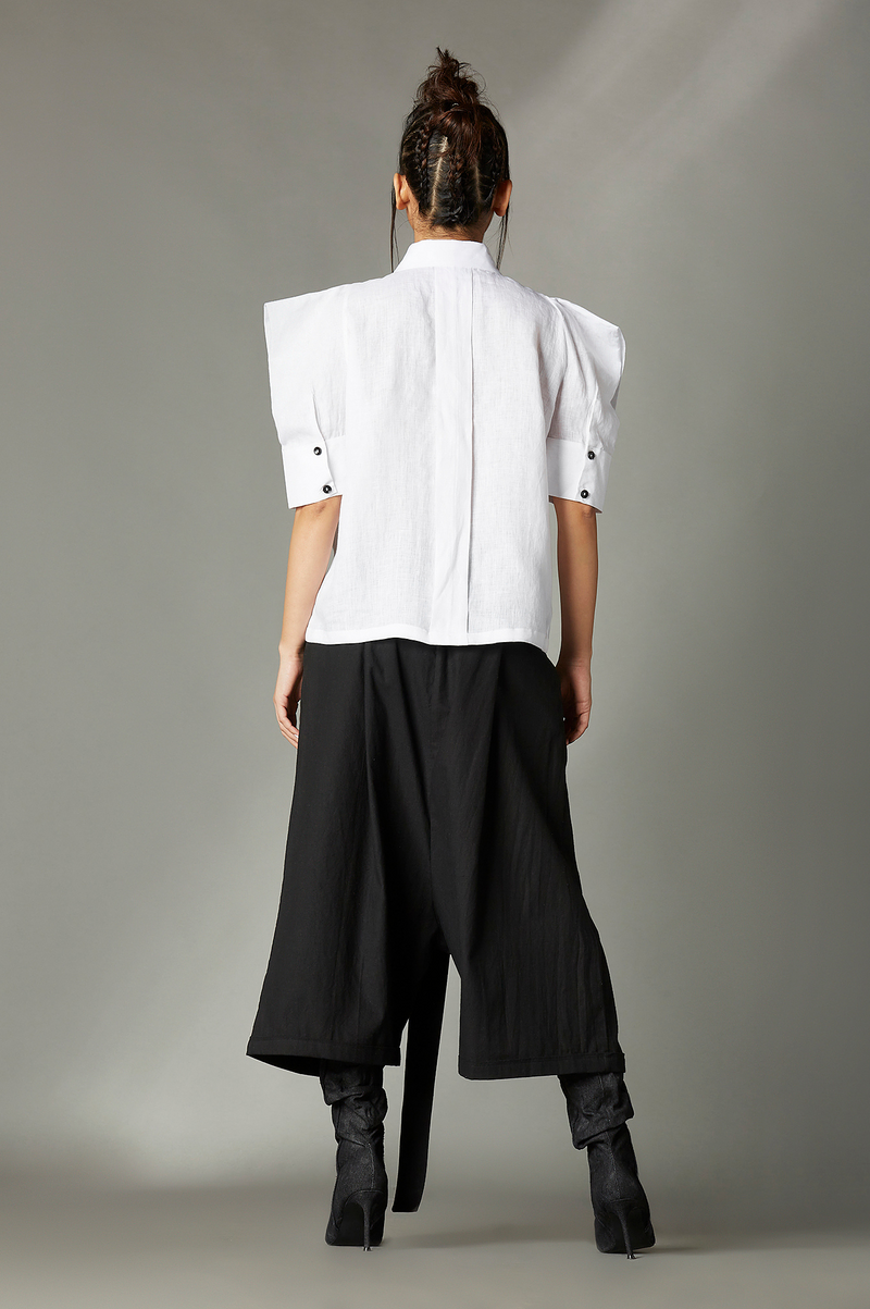 Drew Trousers in Black cotton by Chola in black color for women Worldwide