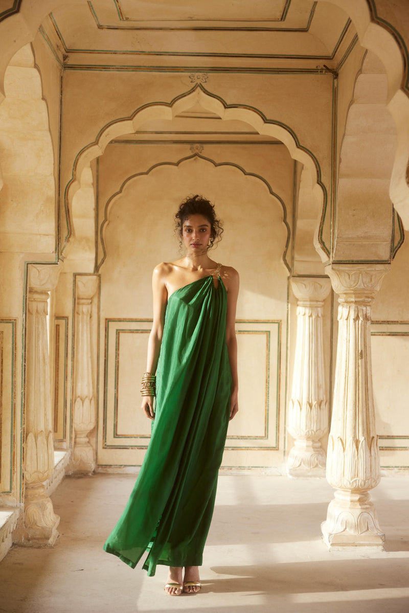 PH-2307 Maxi-Emerald green by Paulmi & Harsh in green color for women Worldwide