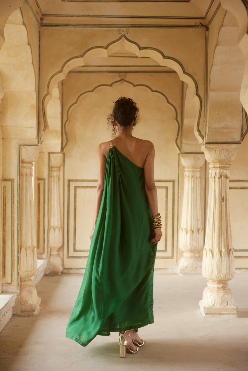 PH-2307 Maxi-Emerald green by Paulmi & Harsh in green color for women Worldwide