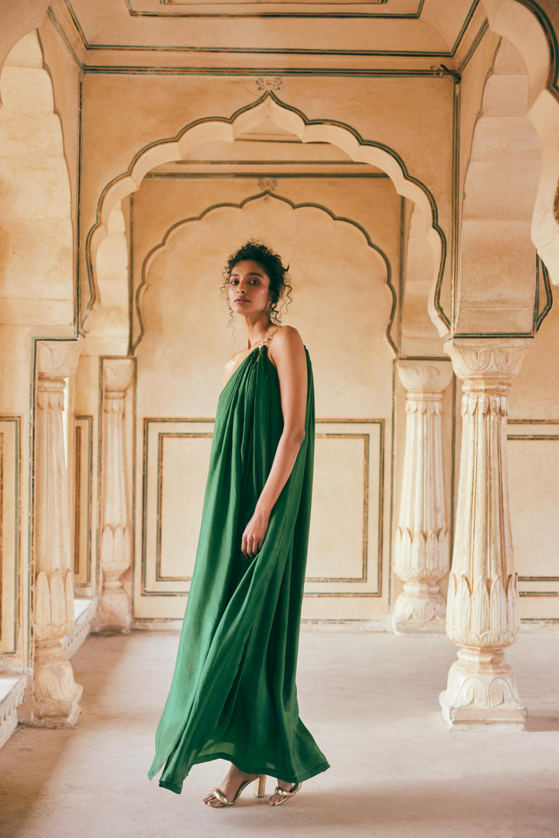 PH-2307 Maxi-Emerald green by Paulmi & Harsh in green color for women Worldwide