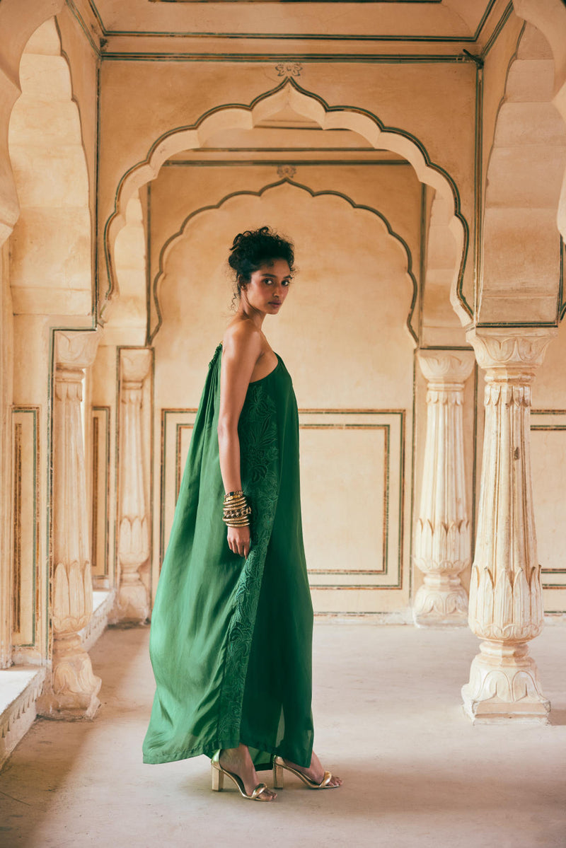 PH-2307 Maxi-Emerald green by Paulmi & Harsh in green color for women Worldwide