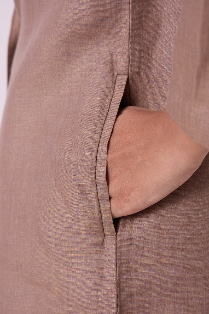 Darcy Brown Linen Jacket linen jacket/overlay by The Summer House in brown for women Worldwide