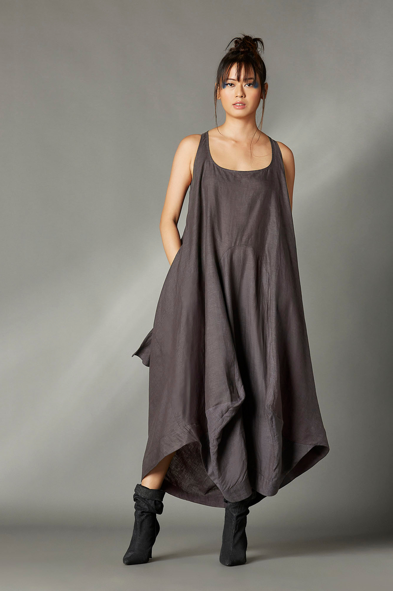 Gray Dress by Chola in grey color for women Worldwide