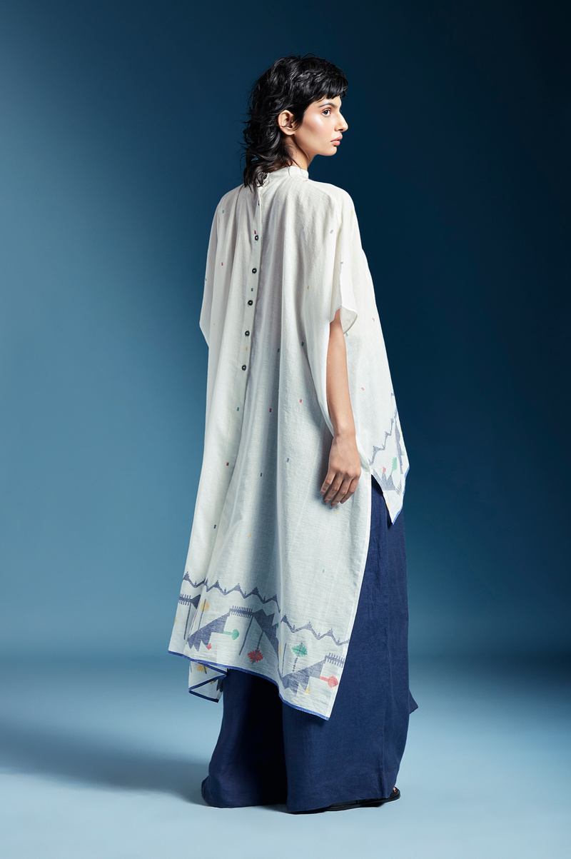 Nisa Shirt-White cotton by Chola in white color for women Worldwide