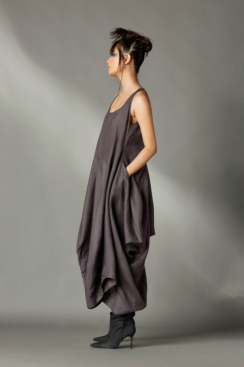 Gray Dress by Chola in grey color for women Worldwide
