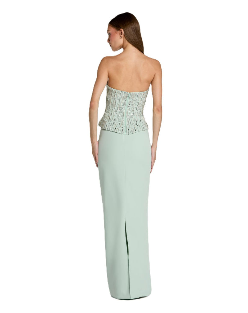 2366 - Green Strapless Peplum Embellished Gown by Mac Duggal in green color for women Worldwide