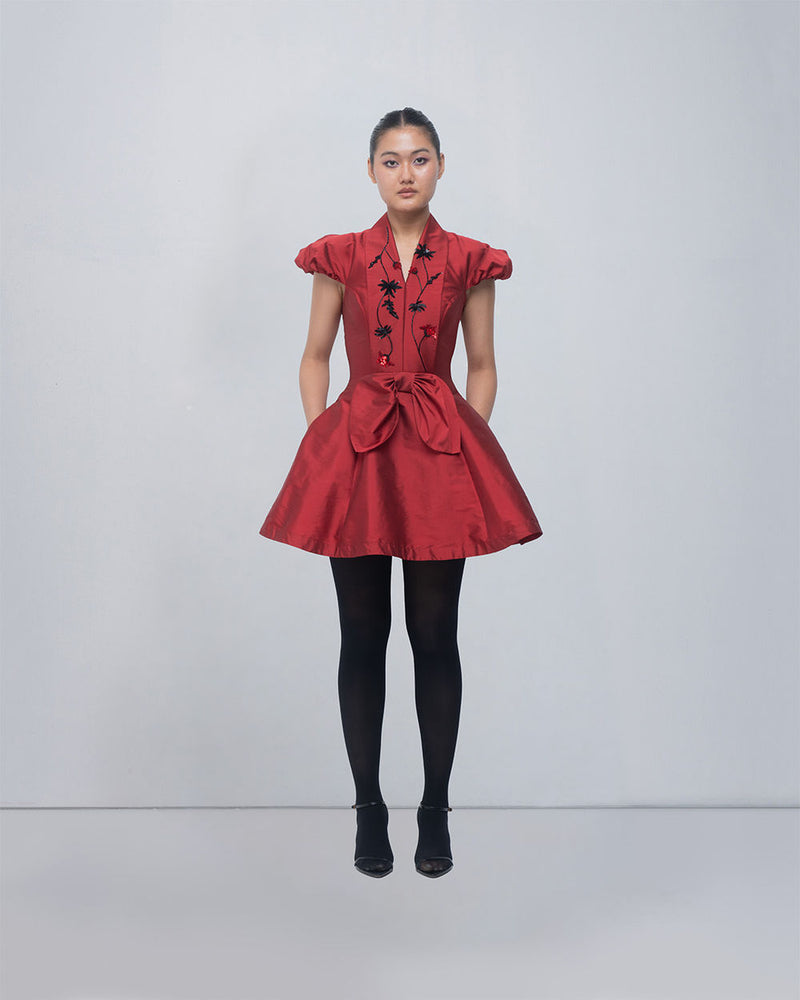 Solene Dress viscose by Leh Studios in red for women Worldwide
