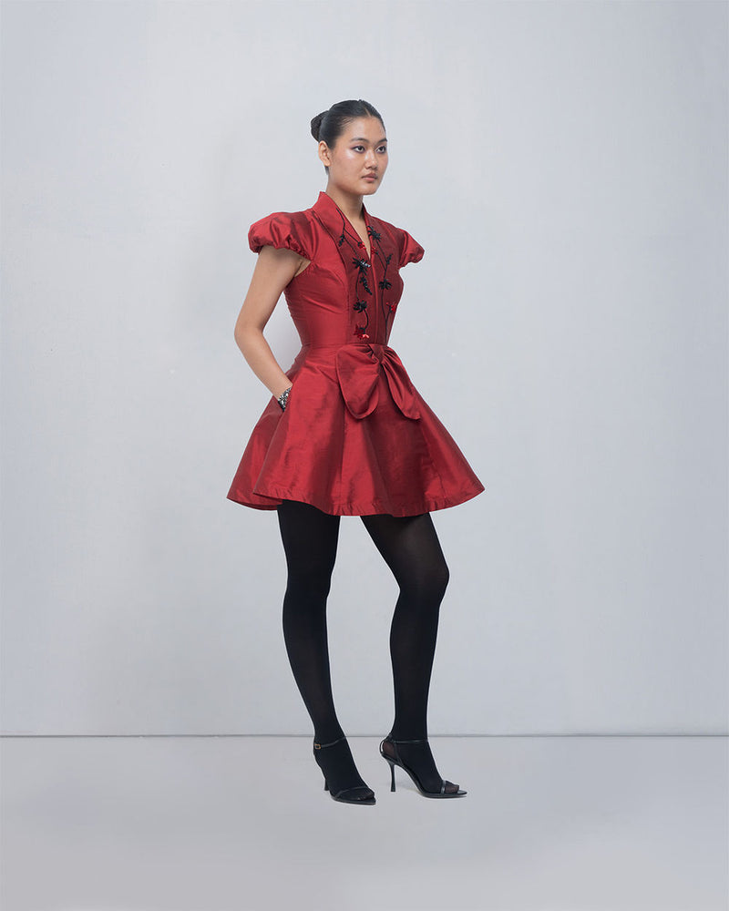 Solene Dress viscose by Leh Studios in red for women Worldwide