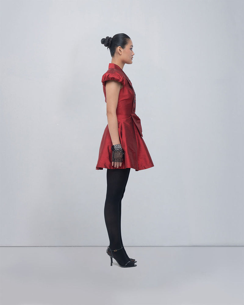 Solene Dress viscose by Leh Studios in red for women Worldwide