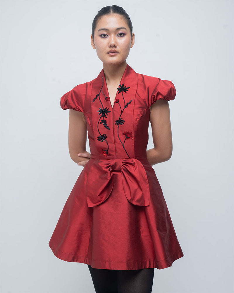 Solene Dress viscose by Leh Studios in red for women Worldwide