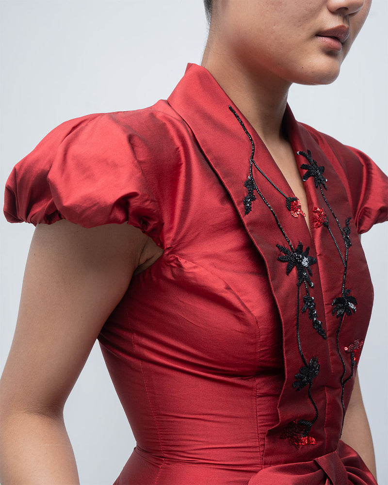 Solene Dress viscose by Leh Studios in red for women Worldwide
