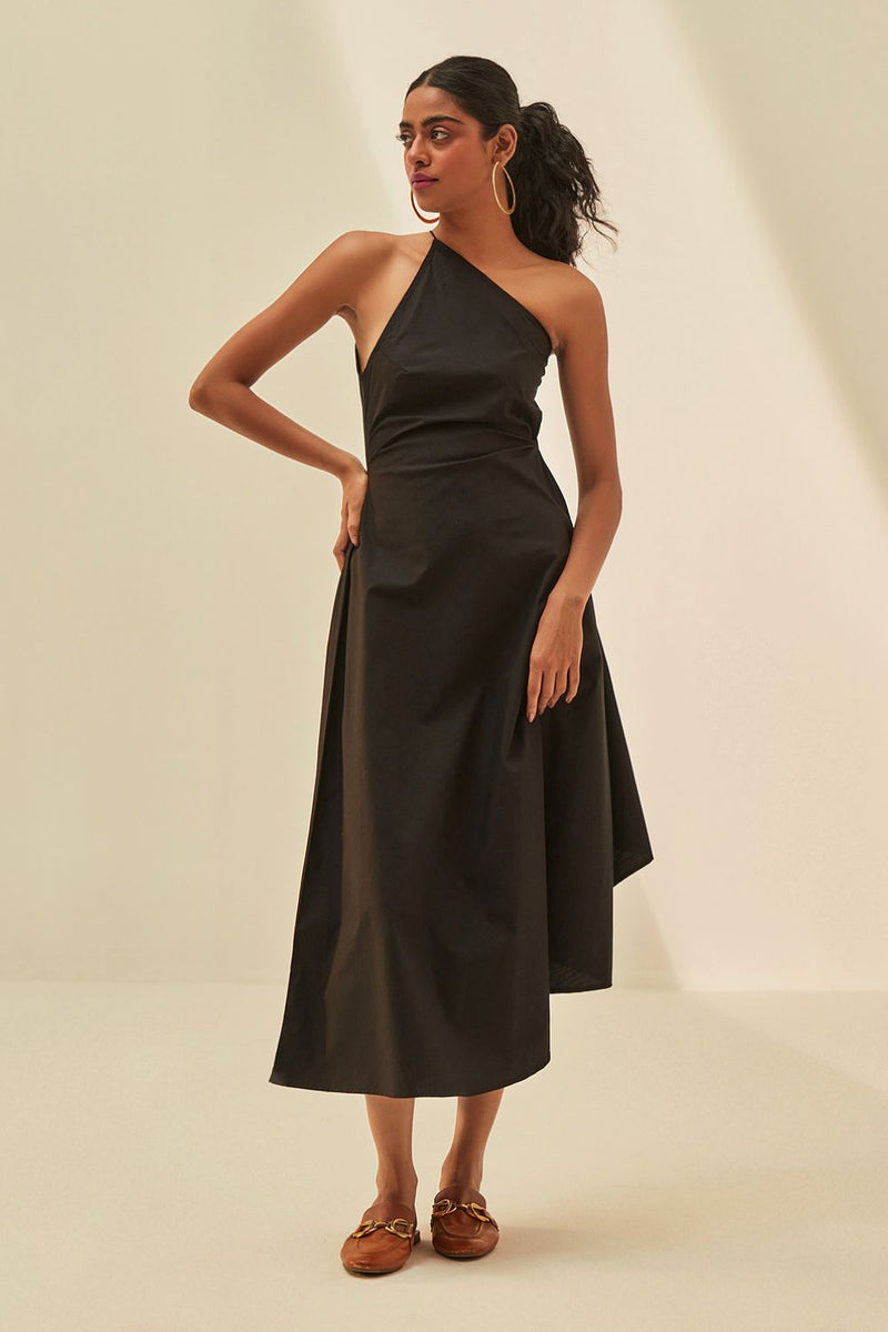 Jolene Dress poplin by Khara Kapas in black for women Worldwide