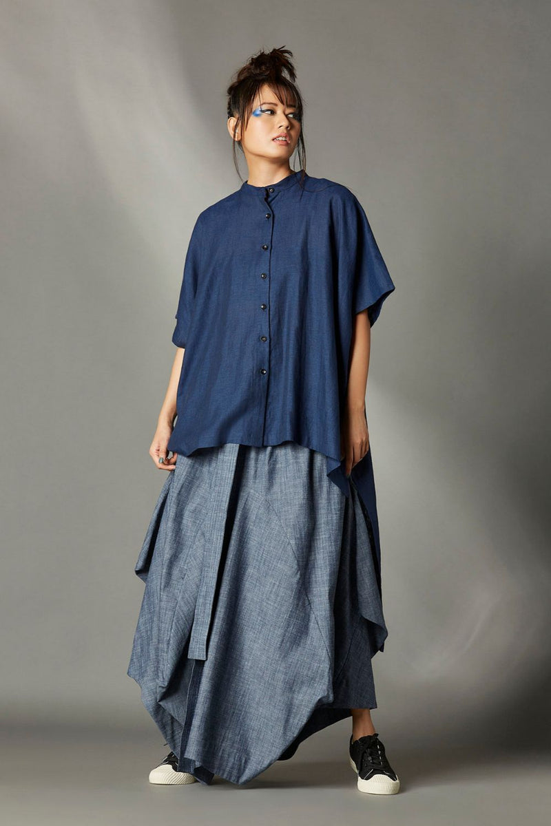 Casey Shirt by Chola in blue color for women Worldwide